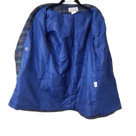 Vintage Plaid Double Breasted Wool Blazer for Women DAMART U.S. Size 8 - Picture 5 of 8